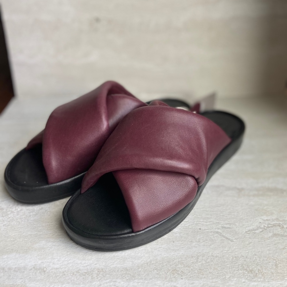 H&M leather Strappy sandals maroon black 39